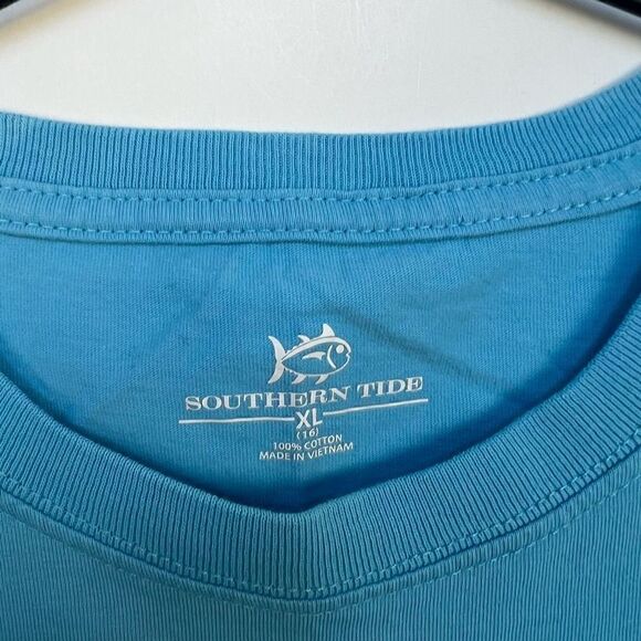 Southern Tide Signal Flags Short Sleeve Graphic Tee Sailing Blue boys XL - Picture 4 of 12